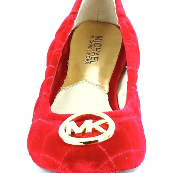 Michael Kors Woman's Fulton Quilted Ballet Flat Velvet, Red. NWOT. No original📦 - Picture 6 of 14